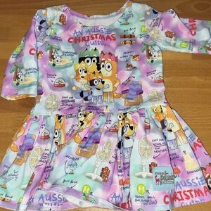 Girls Size 3T Sweet Petunia Bluey Christmas Dress